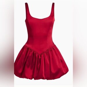 Amanda Uprichard Bettina Skort Romper in Red